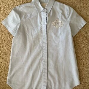 Jcrew Light Blue Short Sleeve Shirt with appliqué